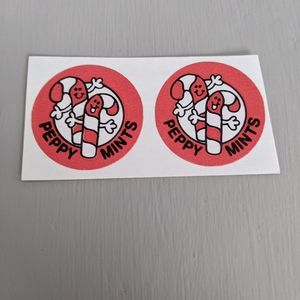 2 peppy mints full size scratch 'n sniff stickers